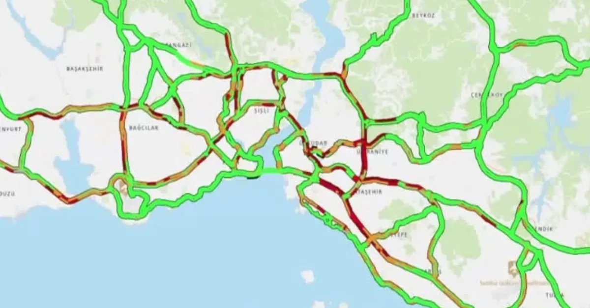 İstanbul’da trafik yoğunluğu yüzde 63 seviyesinde