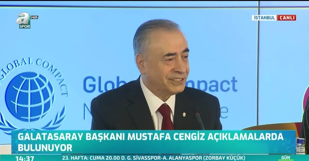 Galatasaray Baskani Mustafa Cengiz Derbi Sorusuna Fetih Suresi Ile Yanit Verdi Video Ahaber Video Izle