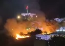 Ankara Kalesi etrafında korkutan yangın