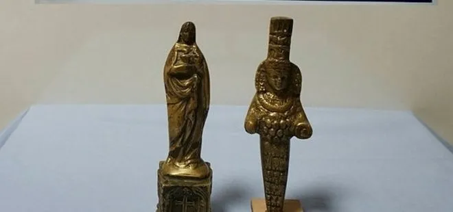 Antalya’da tarihi eser operasyonu: 2 altın heykel ele geçirildi