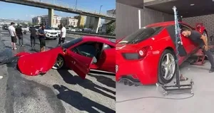 Hayatının en pahalı kazası! Tamir ettiği Ferrari ile feci kaza
