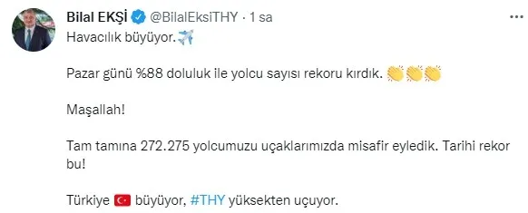 SON DAKİKA | THY’den yeni yolcu rekoru