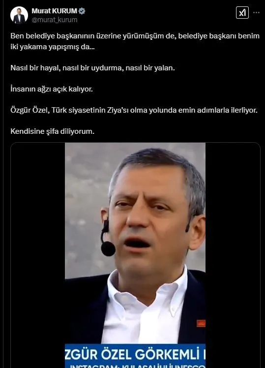 Bakan Kurum’dan Özgür Özel’e ’atma Ziya’ videolu yanıt! Türk siyasetinin Ziya’sı