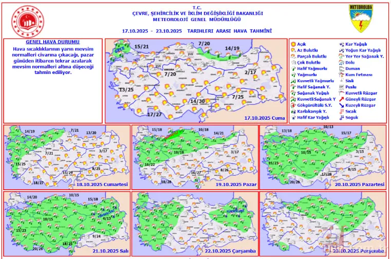 Hafta sonu plan yapanlar dikkat: Kuvvetli sağanak kapıda, sis ve pus havayı saracak! 17-23 Ekim hava raporu 10
