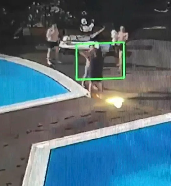 İstanbul’da şoke eden anlar! Köpeğine tekme atan site yöneticisini havuza attı - 2
