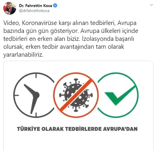 Türkiye koronavirüs tedbirlerini en erken alan ülke - 1