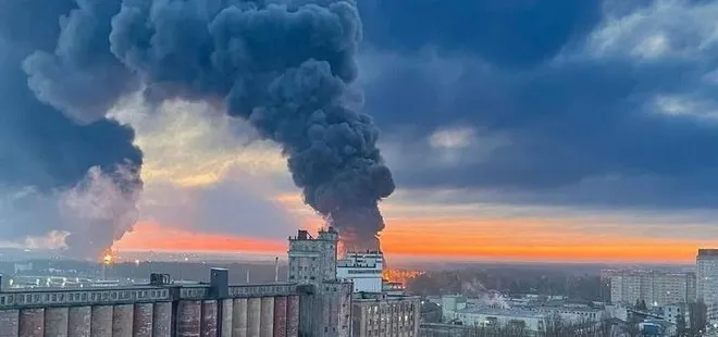 Son dakika: Rusya felakete uyandı: Ukrayna sınırına yakın şehrinde petrol deposunda yangın çıktı! İşte ilk kareler