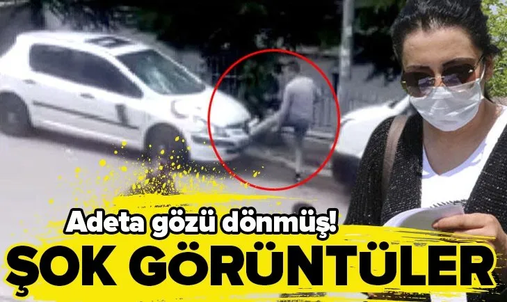 Eski sevgilisinin arabasını tekmeleyerek kullanılmaz hale getirdi