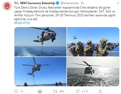 MSB açıkladı! Orta Akdeniz’de tatbikat