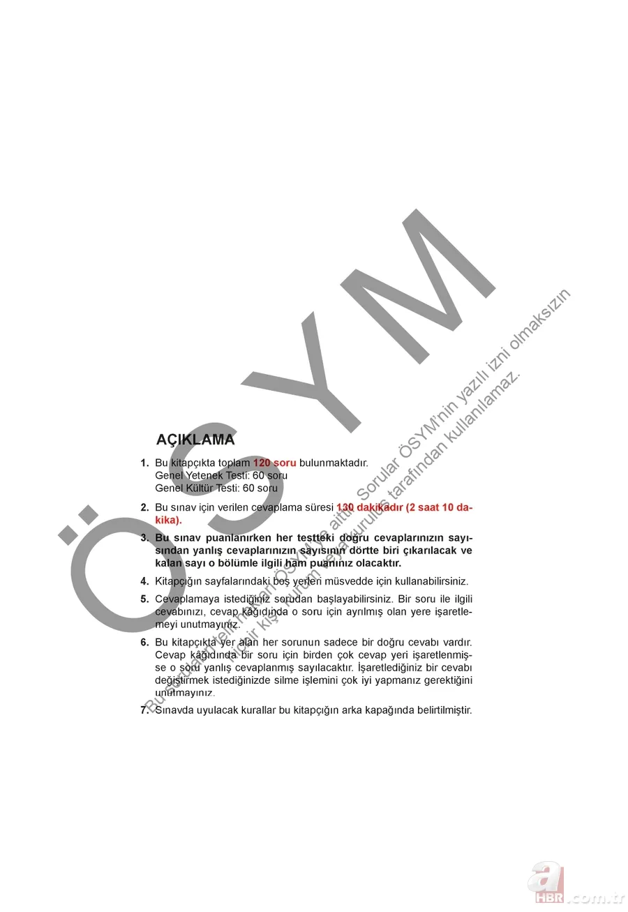 KPSS A GRUBU A-B-C-D kitapçığı PDF İNDİR | KPSS Genel Yetenek-Genel Kültür soru ve cevap anahtarı ne zaman? 3