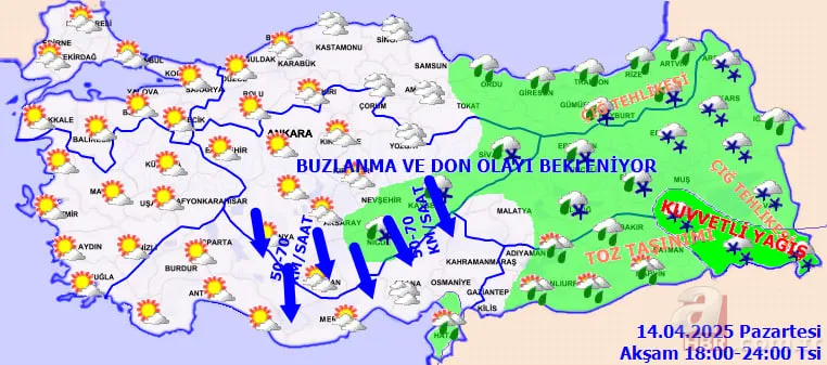 Nisan ayında 2 mevsim bir arada! Zirai don ve toza dikkat: Bugün hava nasıl olacak? İstanbul, Ankara, Hatay, Bitlis... 9