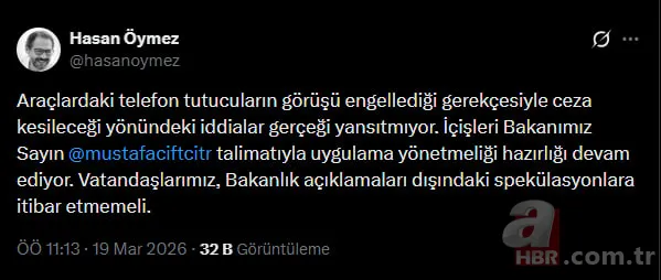 Resmi açıklama geldi: Araçlarda telefon tutucu kullanmak yasaklandı mı? 2