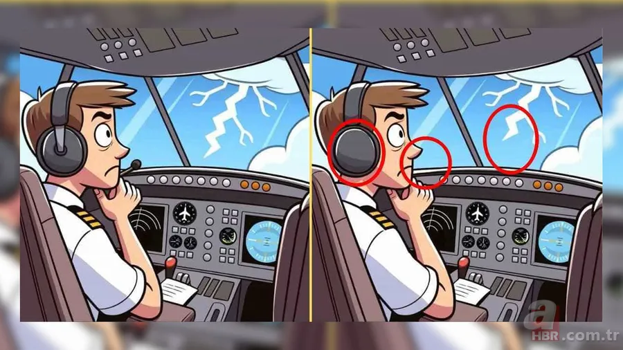 10 saniye içinde sadece dahi olmaya en yakın olanlar pilot resimlerindeki 3 farkı buluyor! 3