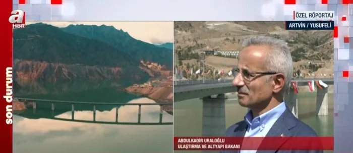 Türkiye Yüzyılı’nda yeni bir devasa proje! Yusufeli Merkez Viyadüğü hizmete açıldı! Ulaştırma Bakanı Uraloğlu A Haber’de