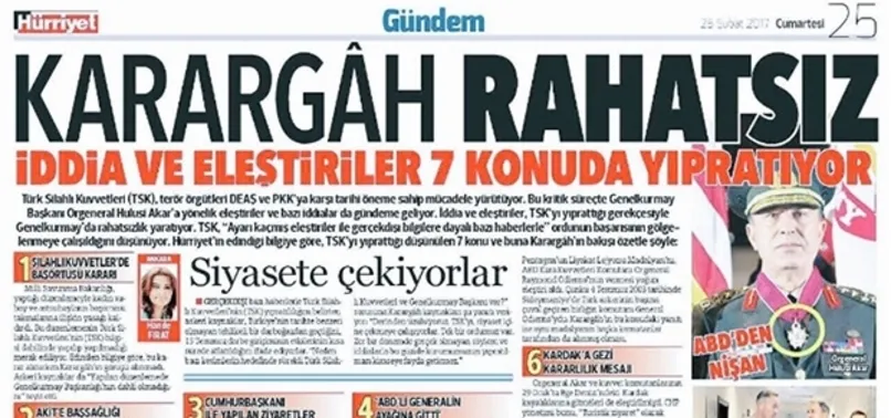 Hürriyet'ten 'Karargah Rahatsız' açıklaması