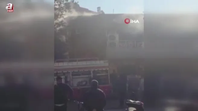 İş yerinde çıkan yangın paniğe neden oldu