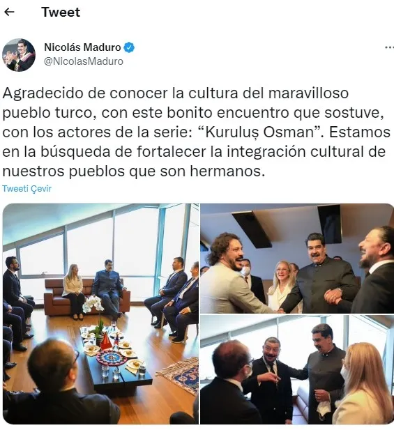 Venezuela Devlet Başkanı Nicolas Maduro Kuruluş Osman oyuncularıyla bir araya geldi