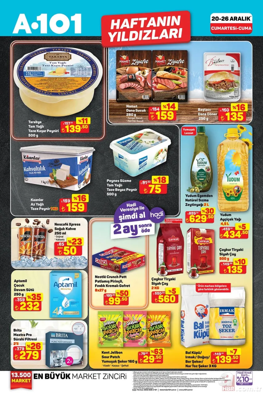 20-26 Aralık Haftanın Yıldızları A101 aktüel katalog: Taze gıda ve kasap ürünlerinde indirim! 2