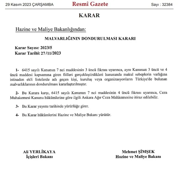 SON DAKİKA! 62 kişi ile 20 kurumun mal varlığı donduruldu! Karar Resmi Gazete'de... - 1