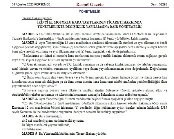 ikinci-el-arac-ve-gayrimenkul-satisina-iliskin-yeni-duzenleme-resmi-gazetede-yayimlandi-1693430864511.jpg Resmi Gazete'de yayımlandı! İkinci el araç ve gayrimenkul satışına ilişkin yeni düzenleme