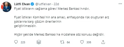 Son dakika: Hazine ve Maliye Bakanı Lütfi Elvan'dan Fiyat İstikrarı Komitesi açıklaması: Merkez Bankası'na müdahale söz konusu değildir - 1