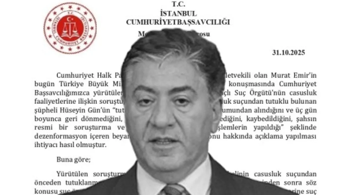 CHP'li Emir'in Hüseyin Gün iddialarına Başsavcılık'tan yalanlama: İşlemlerin ardından cezaevine geri gönderildi