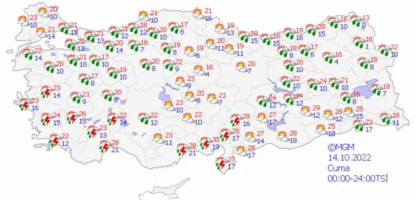 1665497806023.png Sıcaklıklar bir anda düşecek! Kuvvetli sağanak yağış yolda! Meteoroloji'den üst üste uyarılar... İstanbul Ankara İzmir hava durumu - 7
