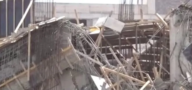 İzmir’de bir inşaatta kolonlar patladı, yapı çöktü: 3 yaralı