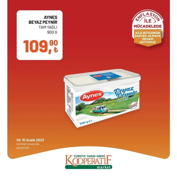 Tarım Kredi Market 11 Aralık indirim kataloğu çıktı! Dev rulo havlu, yumuşatıcı, çay, bütün piliç, tereyağı, tost peyniri, süt, beyaz peynir, pirinç ucuza satışta…