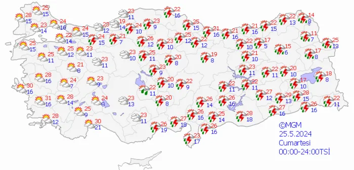 1716529715868.png Sağanak yağış sürecek! 16 il için alarm verildi! İstanbul Ankara İzmir hava durumu... - 7