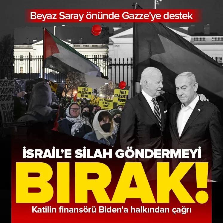 Beyaz Saray önünde Gazzeye destek gösterisi