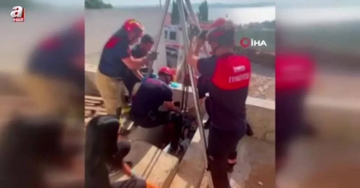 Kuyuya düşen yaşlı kadın kurtarıldı