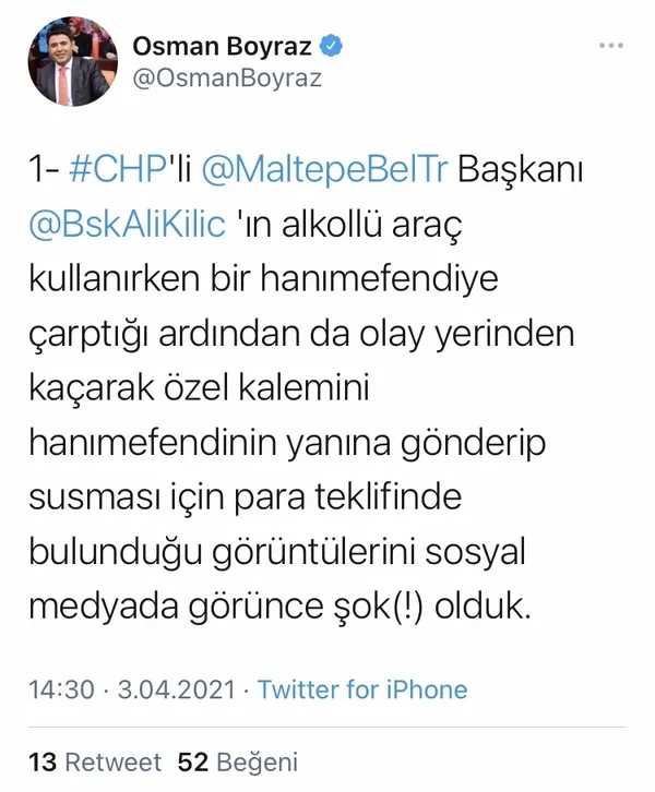 AK Parti İstanbul Milletvekili Osman Boyraz'tan Maltepe Belediye Başkanı Ali Kılıç’a tepki! “Olay yerinden kaçmak düpedüz terbiyesizlik” - 2