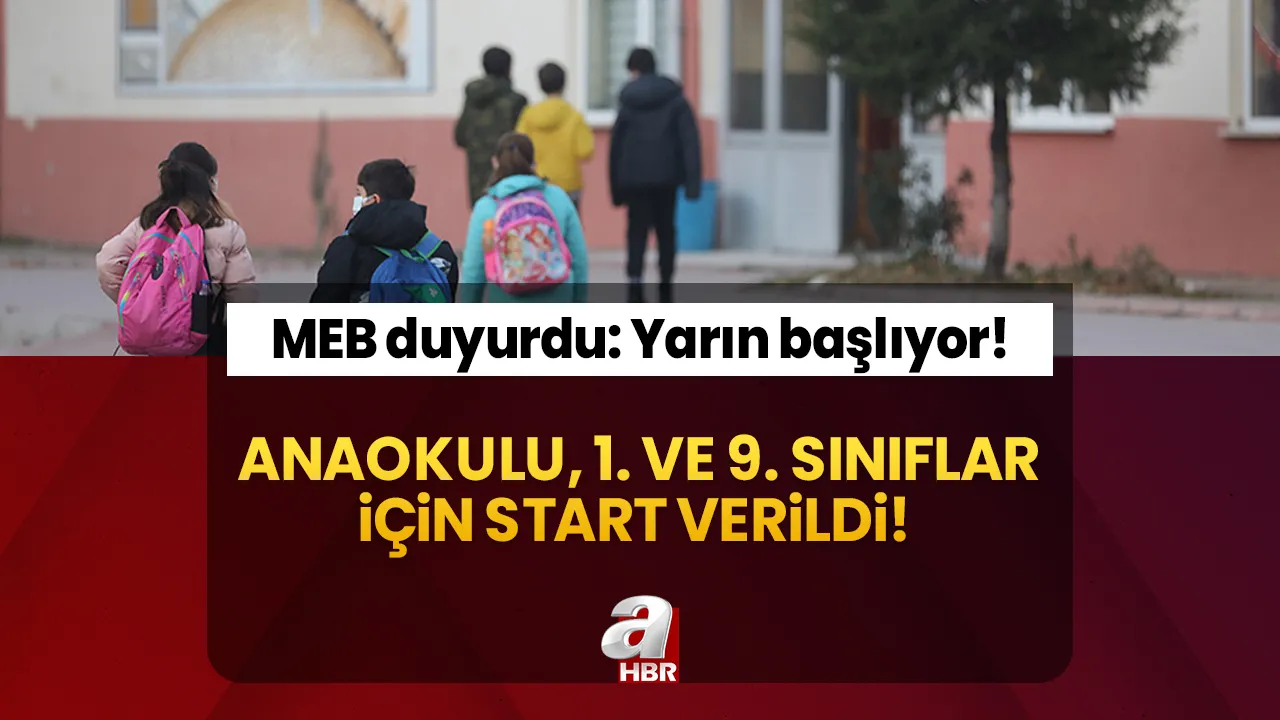 Anaokulu, 1. ve 9. sınıflar için start verildi! MEB duyurdu: Yarın başlıyor! 4 Eylül Pazartesi okul açılış tarihi için karar verildi!