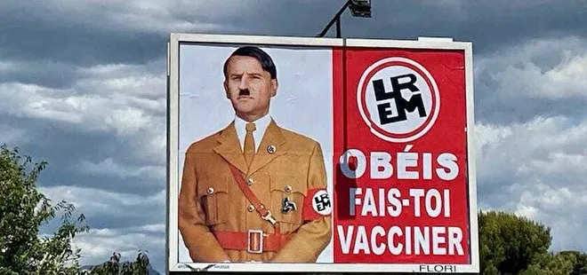 Macron Hitler’e benzetilmişti: Afişi asan pano sahibine 10 bin euro ceza