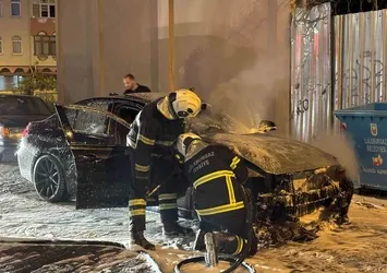 Lüleburgaz'da otomobil yangını