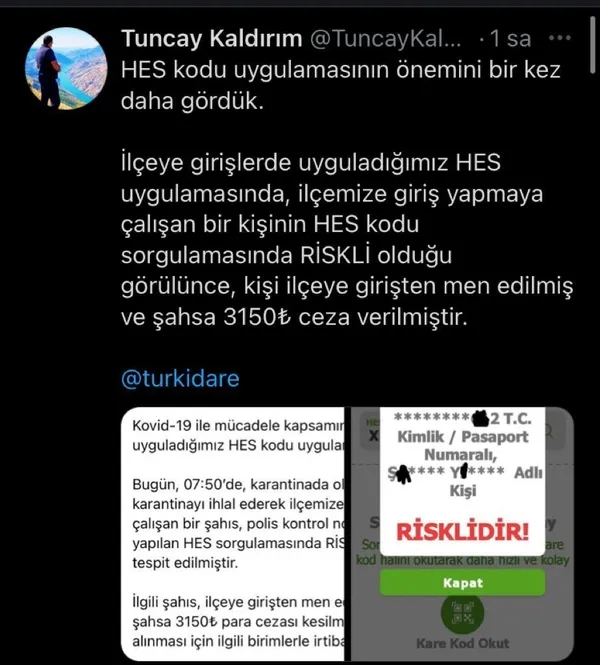 Vakaların sıfırlandığı ilçeye girmeye çalıştı: Cezayı yedi! - 2