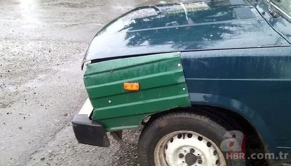 Kaza geçiren araçlarına öyle çözümler buldular ki... 12