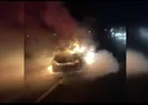 Seyir halindeki otomobil alev alev yandı