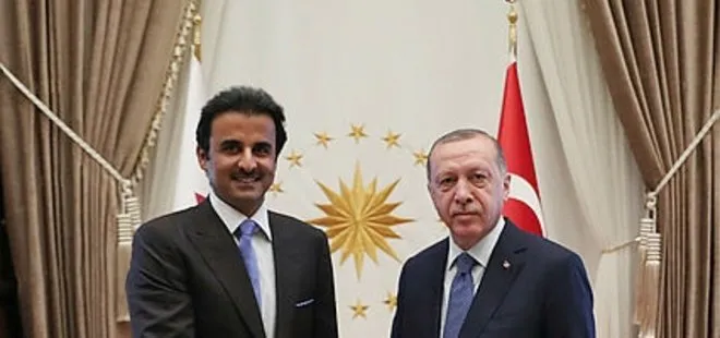 Son dakika: Başkan Erdoğan Katar Emiri Şeyh Temim bin Hamed Al Sani ile görüştü