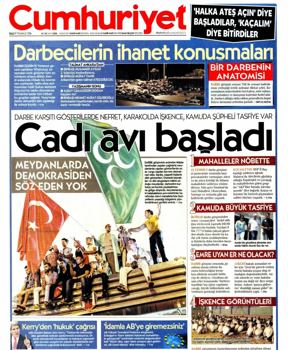 Cumhuriyet’ten darbeye tam destek - 1