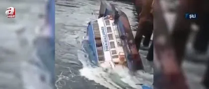 Son dakika: Dehşet anları kamerada! Arızalanan gemi dakikalar içinde suya gömüldü! İçindeki işçiler…