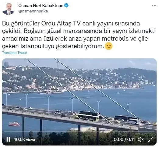 İstanbulluların metrobüs çilesi bitmiyor! 15 Temmuz Şehitler Köprüsü’nde arızalandı