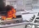 Öğrenci servisi alev alev yandı