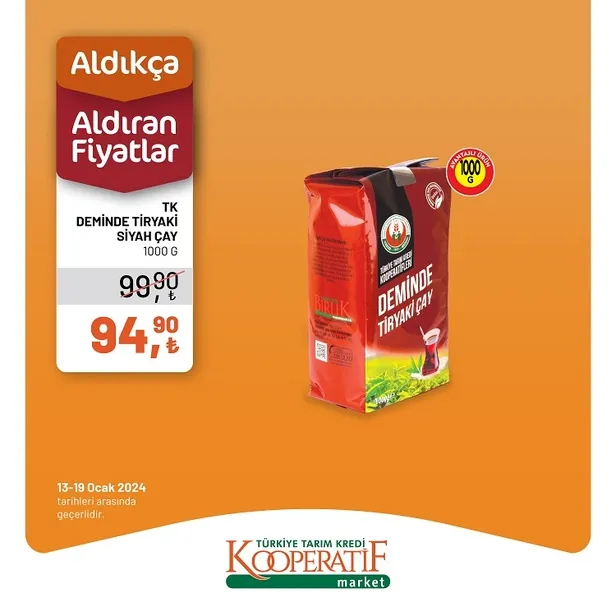 Tarım Kredi Market, 18 Ocak İndirim Kataloğu ile Müşterilerine Cazip Fırsatlar Sunuyor! Salatalık, Soğan, Limon, Çay, Türk Kahvesi ve Fazlası Uygun Fiyatlarla Satışta! - 8