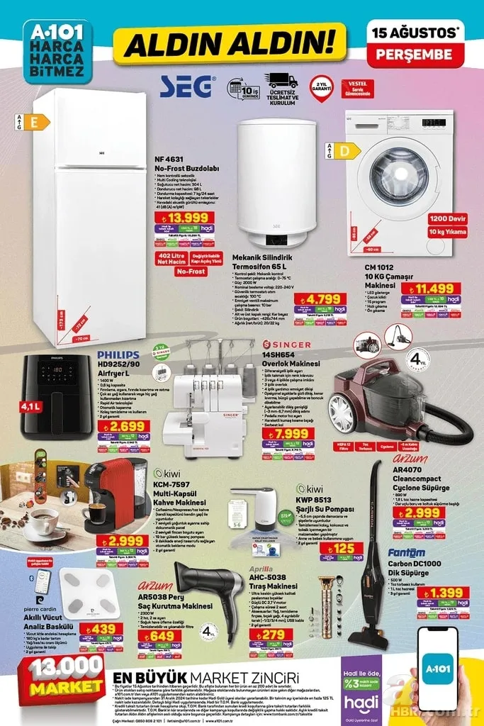 15 Ağustos A101 kataloğu 2024 | Aldın Aldın denildi ürünleri gören koştu: Elektrikli moped, 6500 flat tiny house, çekme karavan... 18