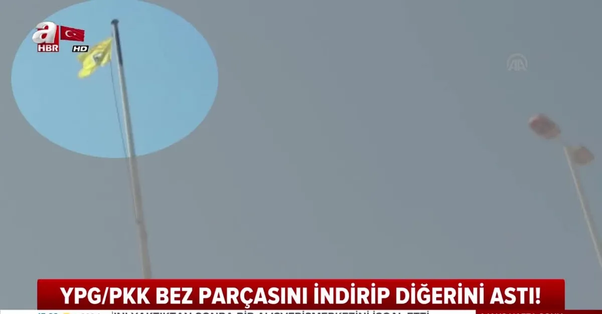 YPG/PKK'dan Tel Abyad'da 'bayrak' oyunu |Video