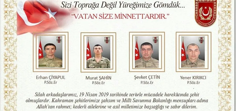 Hakkari şehitlerinin kimlikleri açıklandı