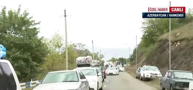 A Haber ekibi Hankendi’de! Ermeni siviller Laçın koridoru üzerinden Ermenistan’a geçiyor