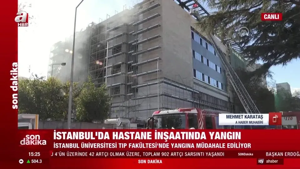 Istanbul Universitesi Capa Tip Fakultesi Hastanesi Insaatinda Korkutan Yangin Iste Ilk Goruntuler Ahaber Son Dakika Video Izle